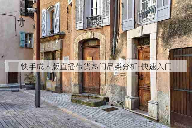 快手成人版直播带货热门品类分析-快速入门
