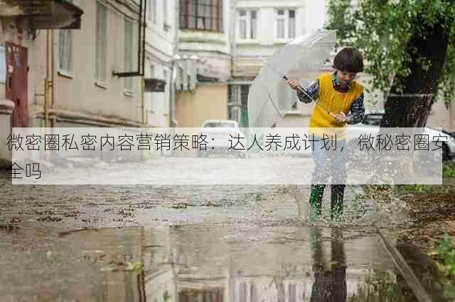 微密圈私密内容营销策略:达人养成计划,微秘密圈安全吗