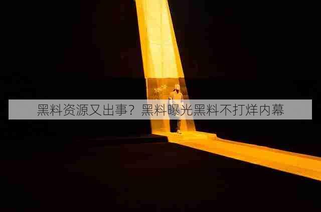 黑料资源又出事?黑料曝光黑料不打烊内幕